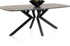 XOOON Masura ovale eettafel met zwarte metalen poot 200x105cm^ Tafelconfigurator|Eettafels