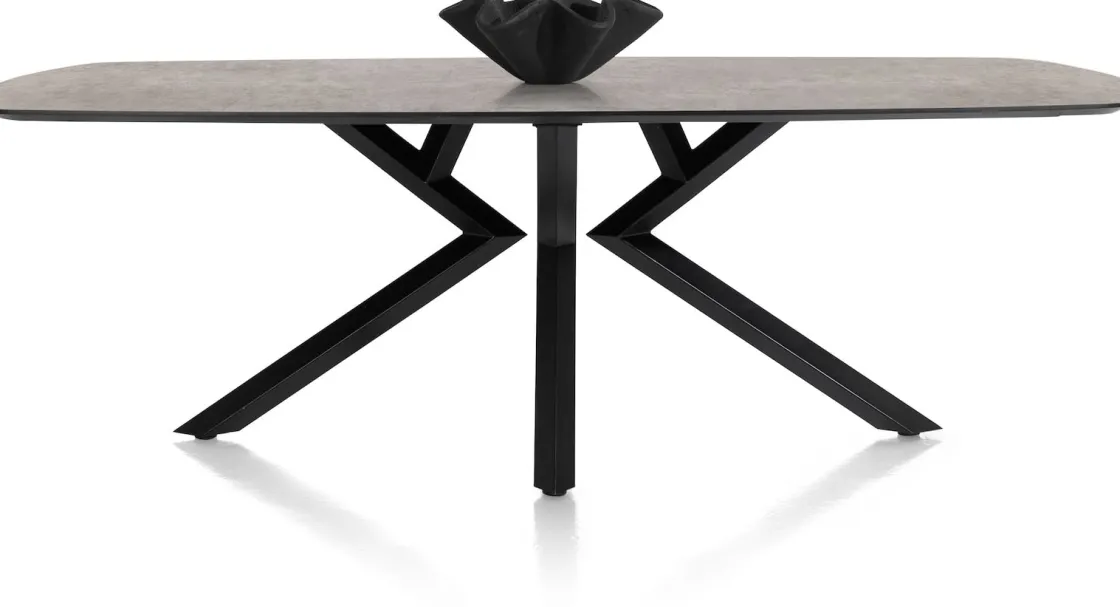 XOOON Masura ovale eettafel met zwarte metalen poot 240x110cm^ Tafelconfigurator|Eettafels