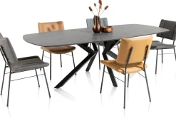 XOOON Masura ovale eettafel met zwarte metalen poot 240x110cm^ Tafelconfigurator|Eettafels