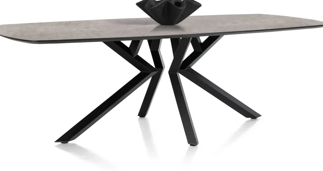 XOOON Masura ovale eettafel met zwarte metalen poot 240x110cm^ Tafelconfigurator|Eettafels