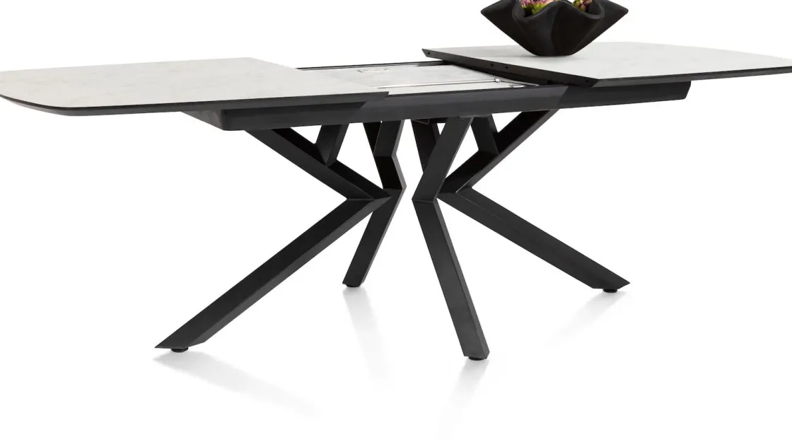 XOOON Masura ovale uitschuiftafel met metalen poot 180(+60)x110cm^ Uitschuiftafels|Eettafels