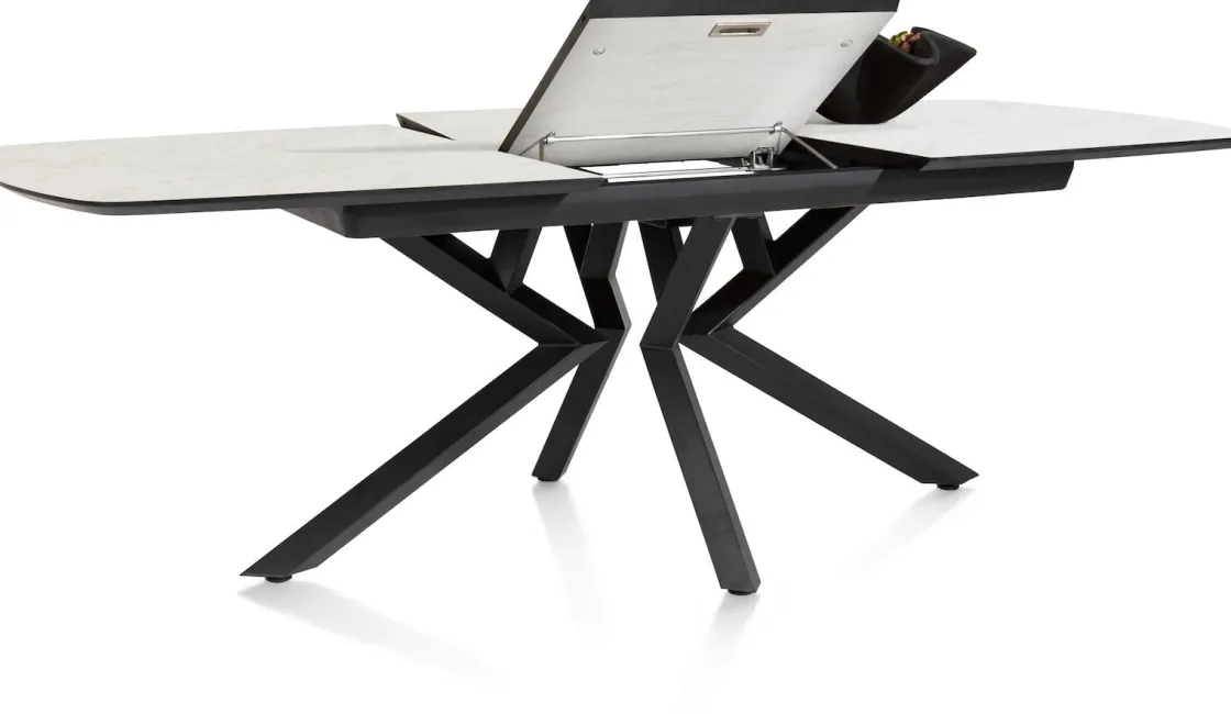 XOOON Masura ovale uitschuiftafel met metalen poot 180(+60)x110cm^ Uitschuiftafels|Eettafels