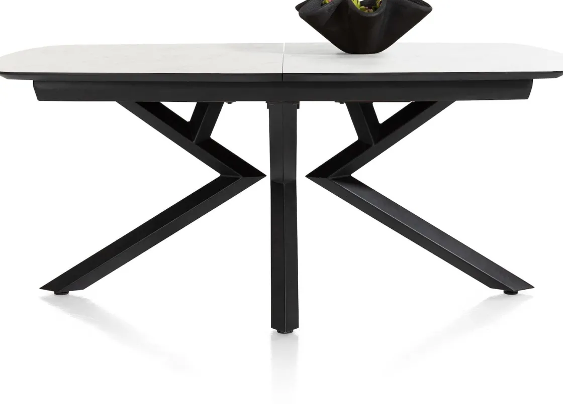 XOOON Masura ovale uitschuiftafel met metalen poot 180(+60)x110cm^ Uitschuiftafels|Eettafels