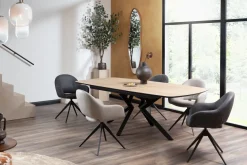 XOOON Masura ovale uitschuiftafel met metalen poot 180(+60)x110cm^ Uitschuiftafels|Eettafels