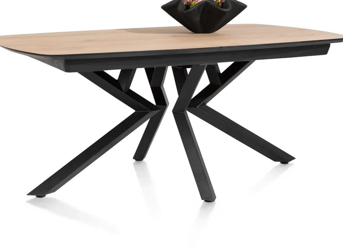XOOON Masura ovale uitschuiftafel met metalen poot 180(+60)x110cm^ Uitschuiftafels|Eettafels