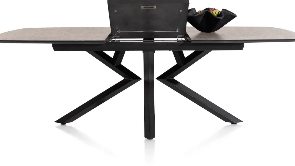 XOOON Masura ovale uitschuiftafel met metalen poot 180(+60)x110cm^ Uitschuiftafels|Eettafels