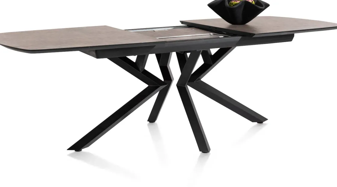 XOOON Masura ovale uitschuiftafel met metalen poot 180(+60)x110cm^ Uitschuiftafels|Eettafels