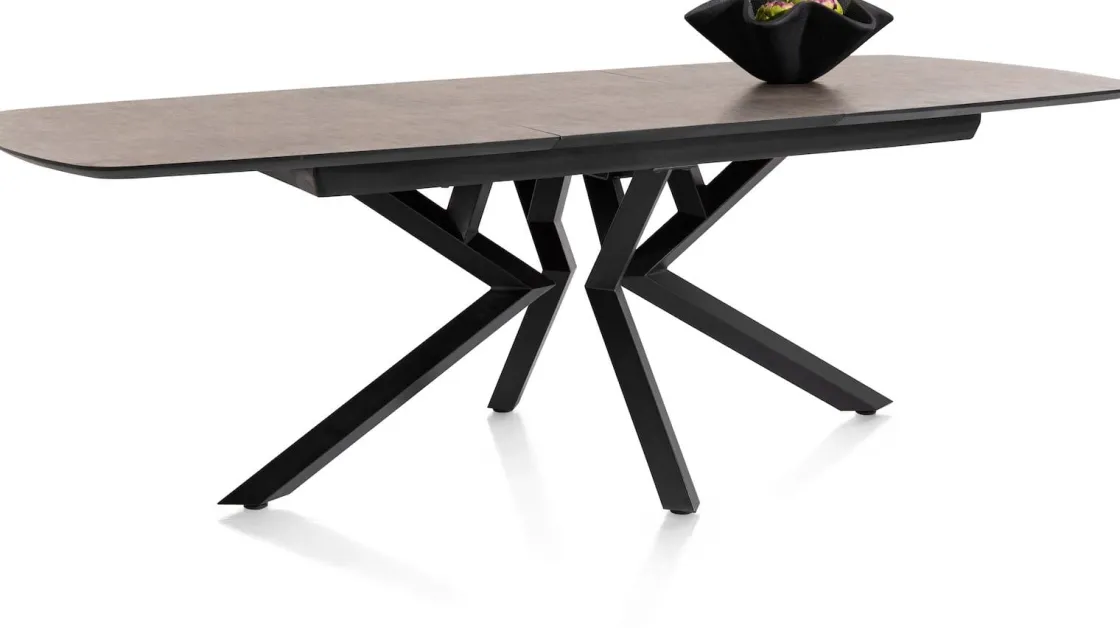 XOOON Masura ovale uitschuiftafel met metalen poot 180(+60)x110cm^ Uitschuiftafels|Eettafels