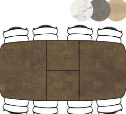 XOOON Masura ovale uitschuiftafel met metalen poot 180(+60)x110cm^ Uitschuiftafels|Eettafels