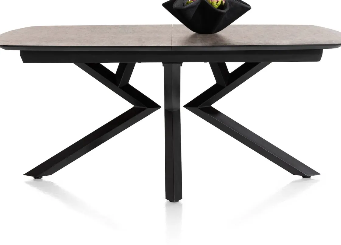 XOOON Masura ovale uitschuiftafel met metalen poot 180(+60)x110cm^ Uitschuiftafels|Eettafels