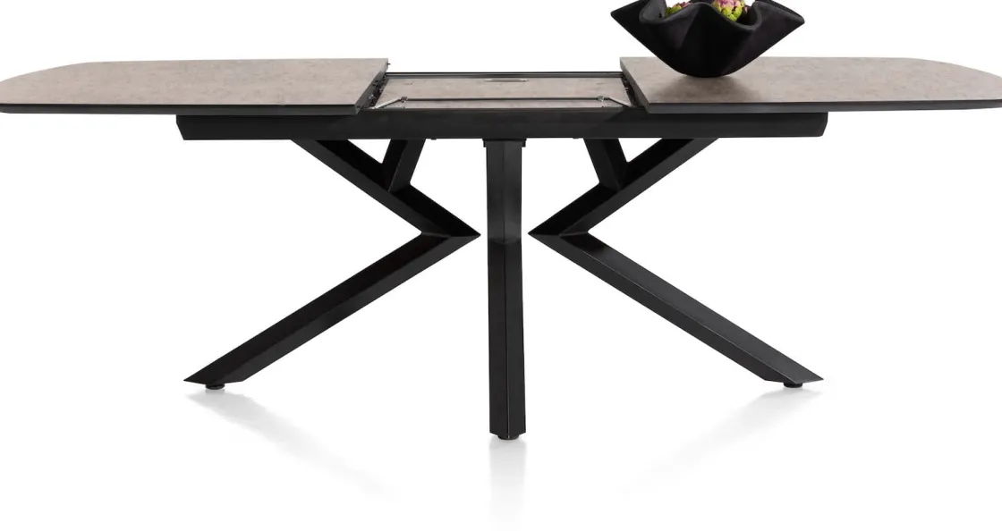 XOOON Masura ovale uitschuiftafel met metalen poot 180(+60)x110cm^ Uitschuiftafels|Eettafels