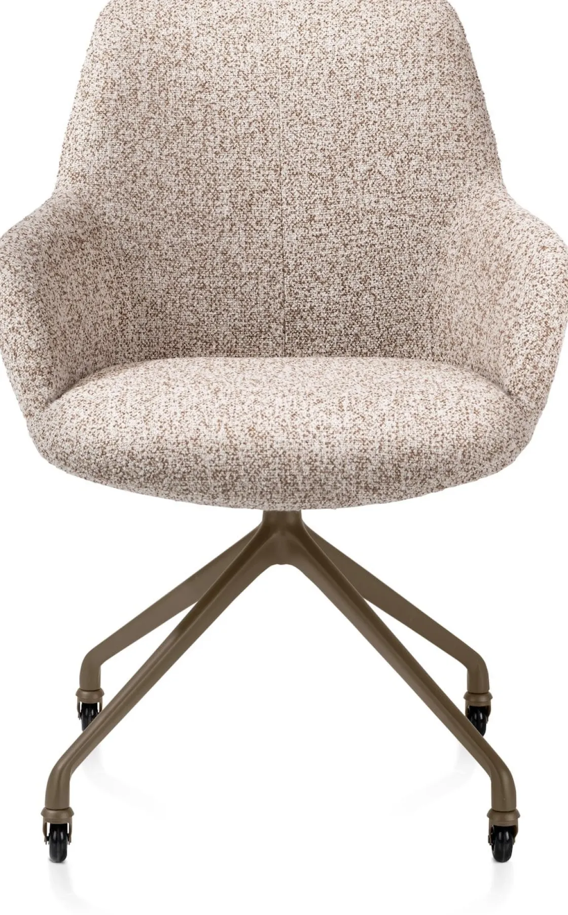 XOOON Mats, armstoel aluminium frame wielen steelbrown - stof Luton - koper^ Armstoelen
