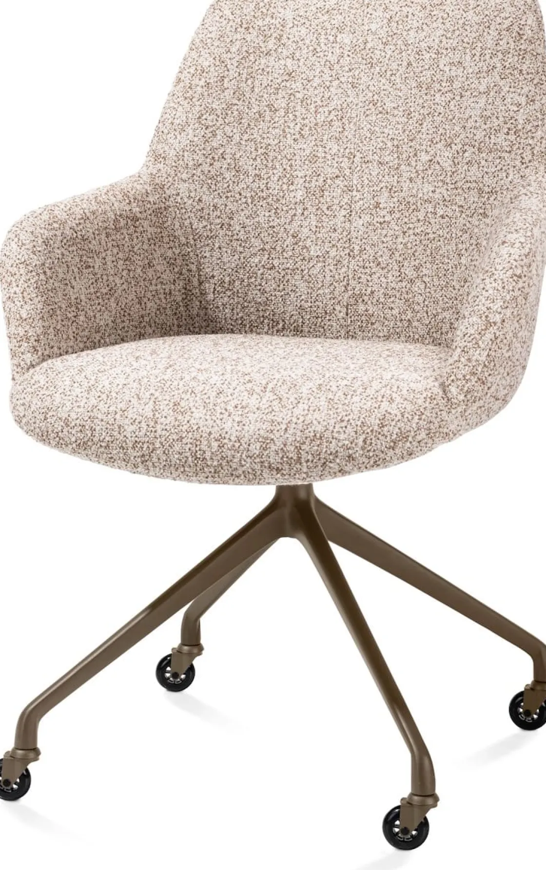 XOOON Mats, armstoel aluminium frame wielen steelbrown - stof Luton - koper^ Armstoelen