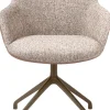 XOOON Mats, armstoel aluminium frame 4-poots - draaibaar steelbrown - Pala cognac + Luton koper^ Armstoelen