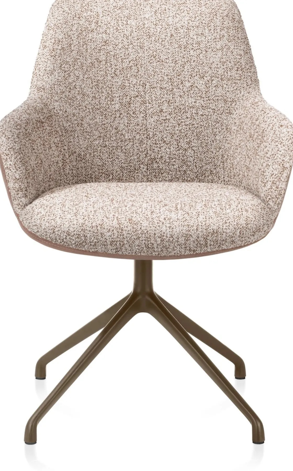 XOOON Mats, armstoel aluminium frame 4-poots - draaibaar steelbrown - Pala cognac + Luton koper^ Armstoelen