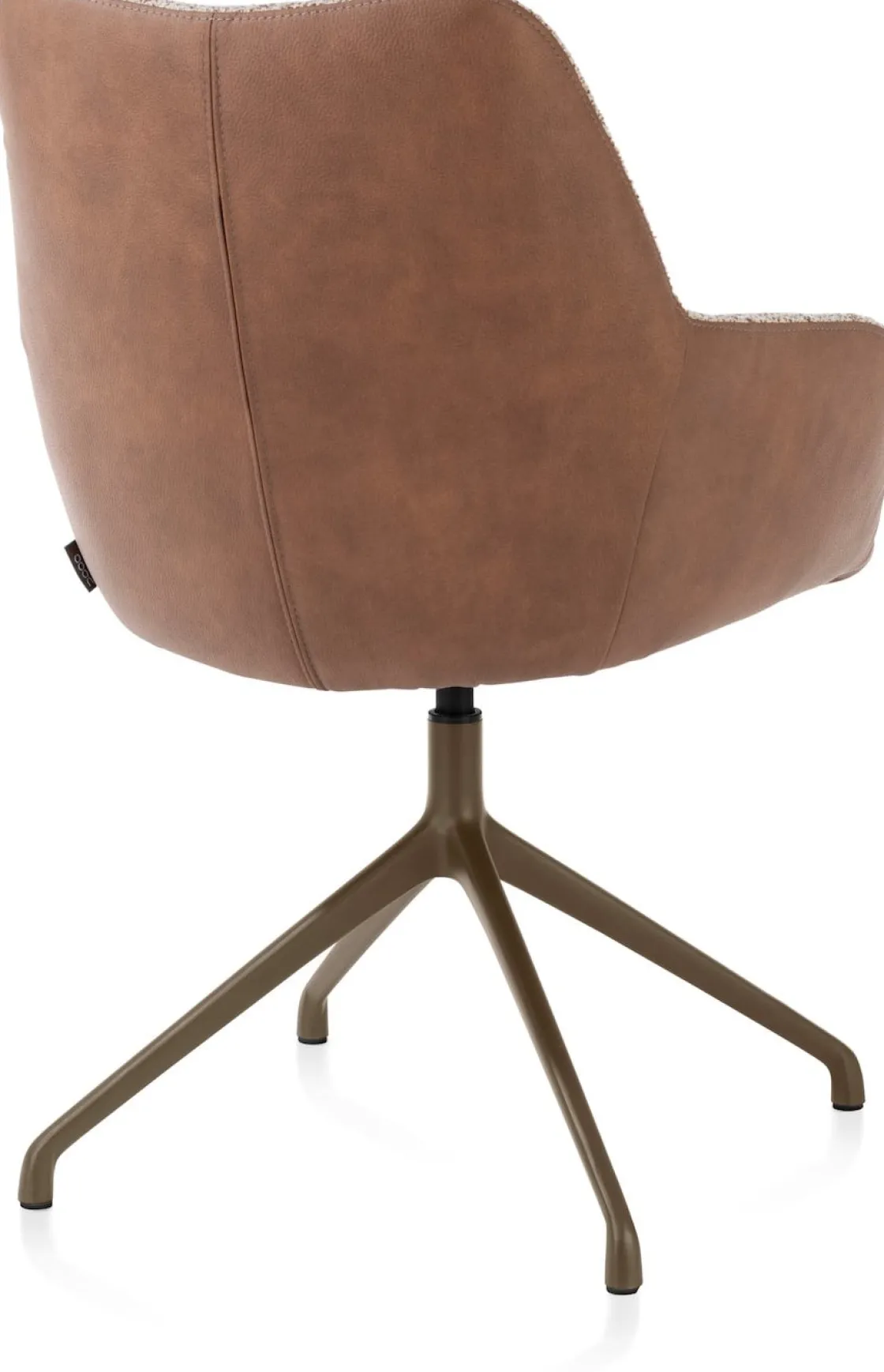 XOOON Mats, armstoel aluminium frame 4-poots - draaibaar steelbrown - Pala cognac + Luton koper^ Armstoelen