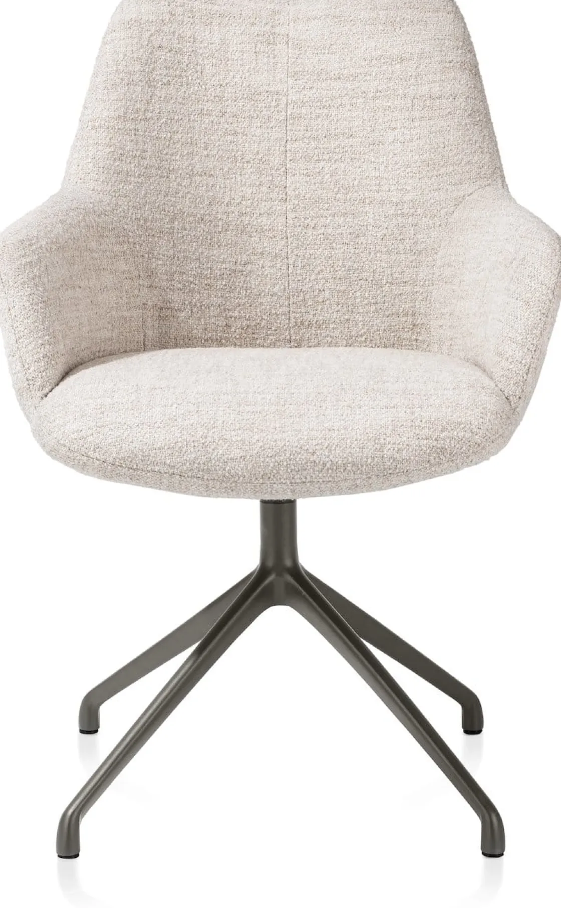 XOOON Mats, armstoel aluminium frame 4-poots - draaibaar grafiet - stof Luton - Creme^ Armstoelen