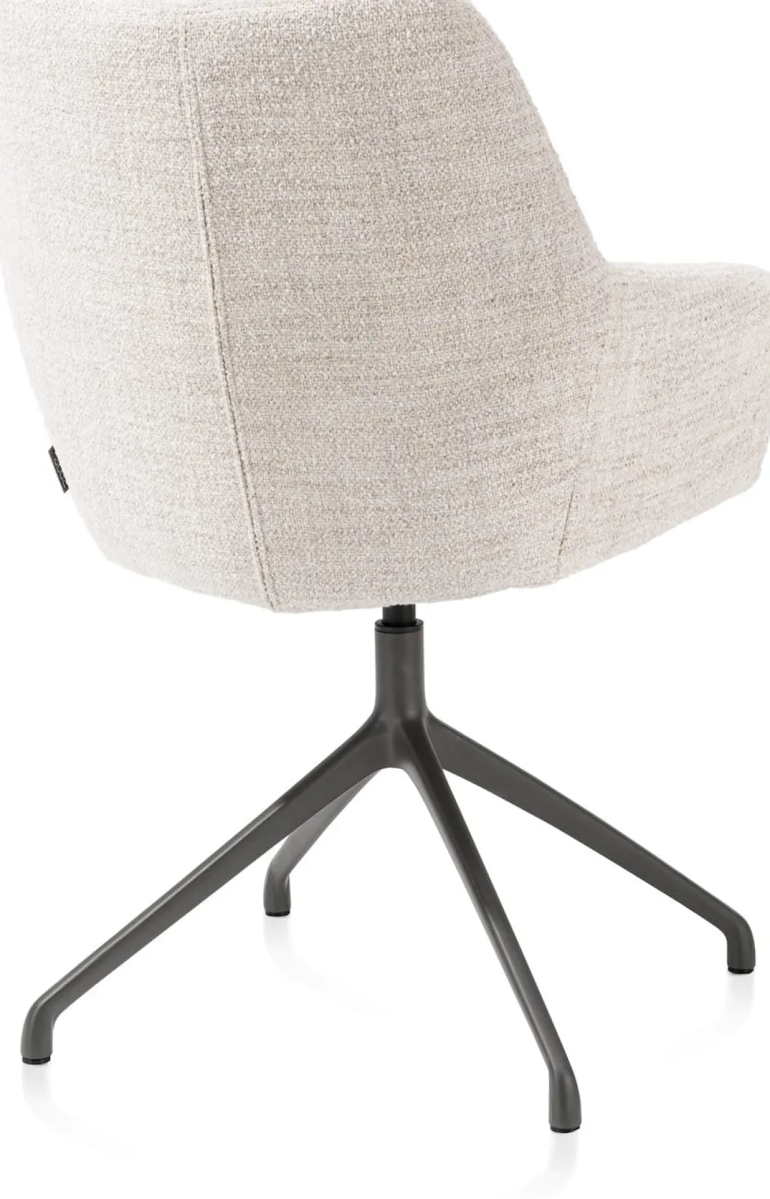 XOOON Mats, armstoel aluminium frame 4-poots - draaibaar grafiet - stof Luton - Creme^ Armstoelen