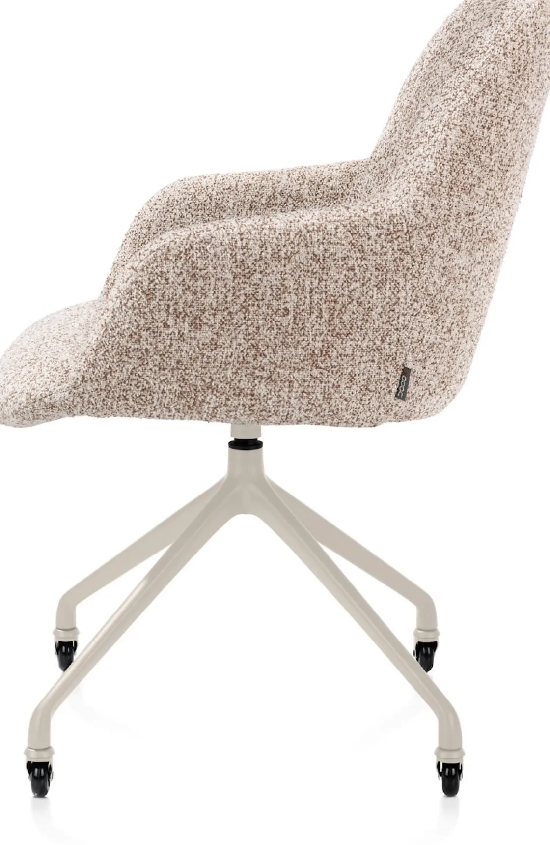 XOOON Mats, armstoel aluminium frame wielen creme - stof Luton - koper^ Armstoelen
