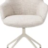 XOOON Mats, armstoel aluminium frame 4-poots - draaibaar creme - stof Luton - Creme^ Armstoelen