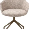 XOOON Mats, armstoel aluminium frame 4-poots - draaibaar steelbrown - stof Luton - koper^ Armstoelen
