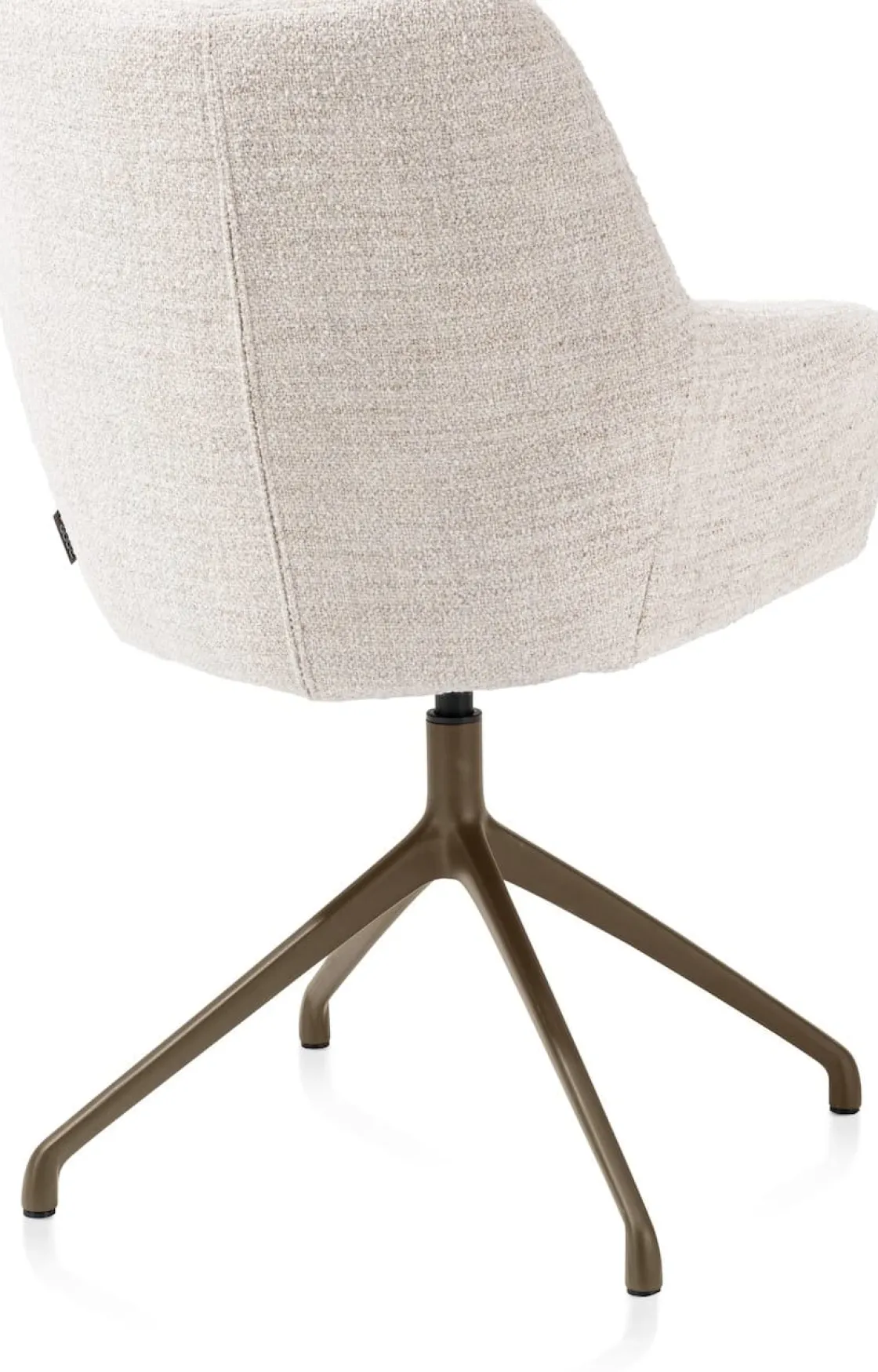 XOOON Mats, armstoel aluminium frame 4-poots - draaibaar steelbrown - stof Luton - Creme^ Armstoelen