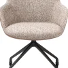 XOOON Mats, armstoel aluminium frame wielen rough off black - combi Pala cognac + Luton koper^ Armstoelen