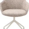 XOOON Mats, armstoel aluminium frame 4-poots - draaibaar creme - stof Luton - koper^ Armstoelen