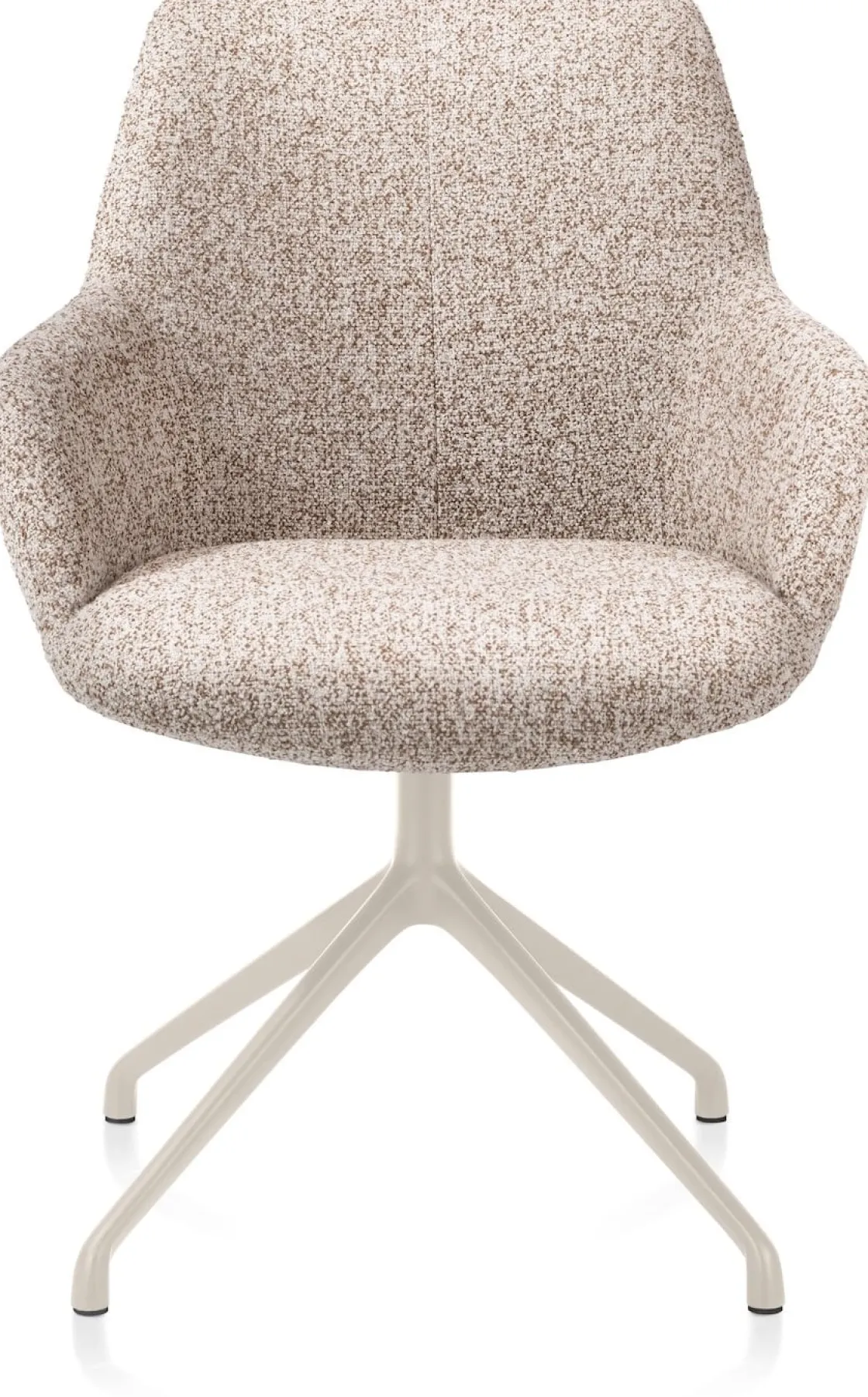 XOOON Mats, armstoel aluminium frame 4-poots - draaibaar creme - stof Luton - koper^ Armstoelen