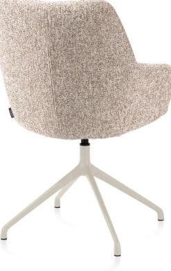 XOOON Mats, armstoel aluminium frame 4-poots - draaibaar creme - stof Luton - koper^ Armstoelen