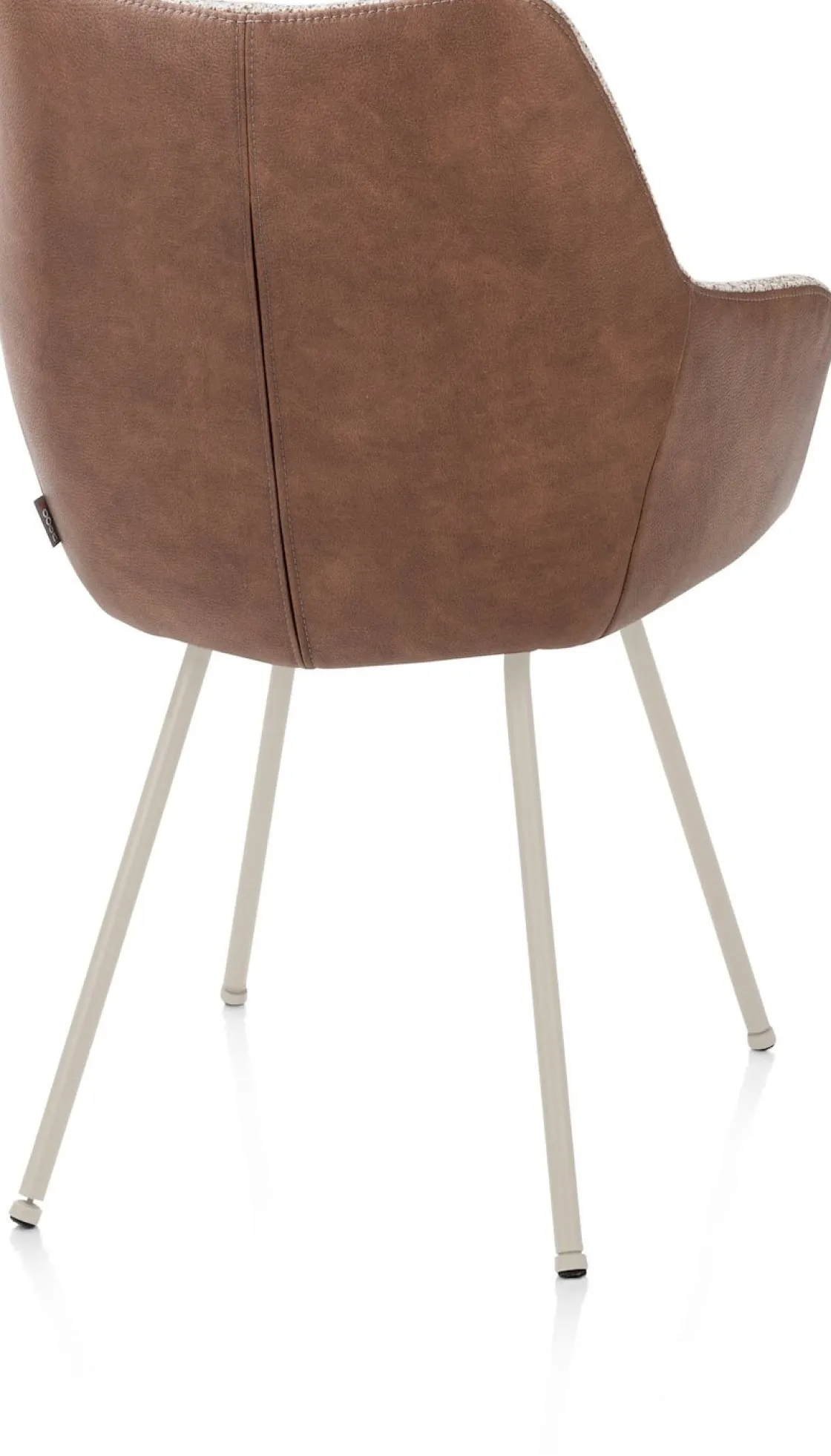 XOOON Mats, armstoel 4-poots - creme - combi Pala cognac + Luton koper^ Armstoelen