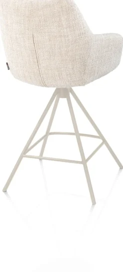 XOOON Mats, barstoel - metalen 4-pootjes - creme - Luton - Creme^ Barkrukken En Barstoelen