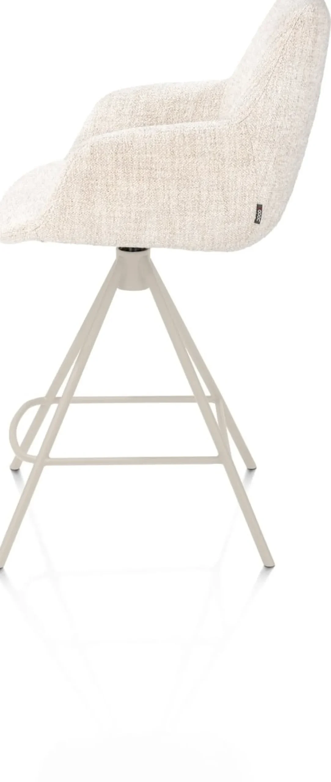 XOOON Mats, barstoel - metalen 4-pootjes - creme - Luton - Creme^ Barkrukken En Barstoelen