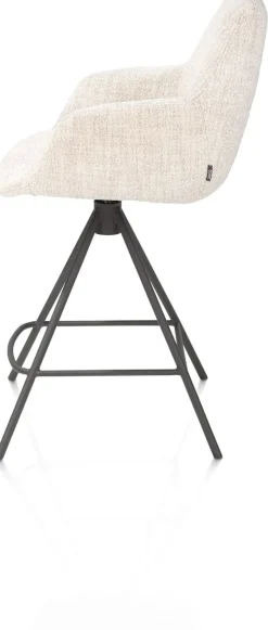 XOOON Mats, barstoel - metalen 4-pootjes - grafiet - Luton - Creme^ Barkrukken En Barstoelen