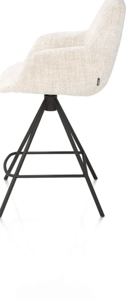 XOOON Mats, barstoel - metalen 4-pootjes - rough off black - Luton - Creme^ Barkrukken En Barstoelen