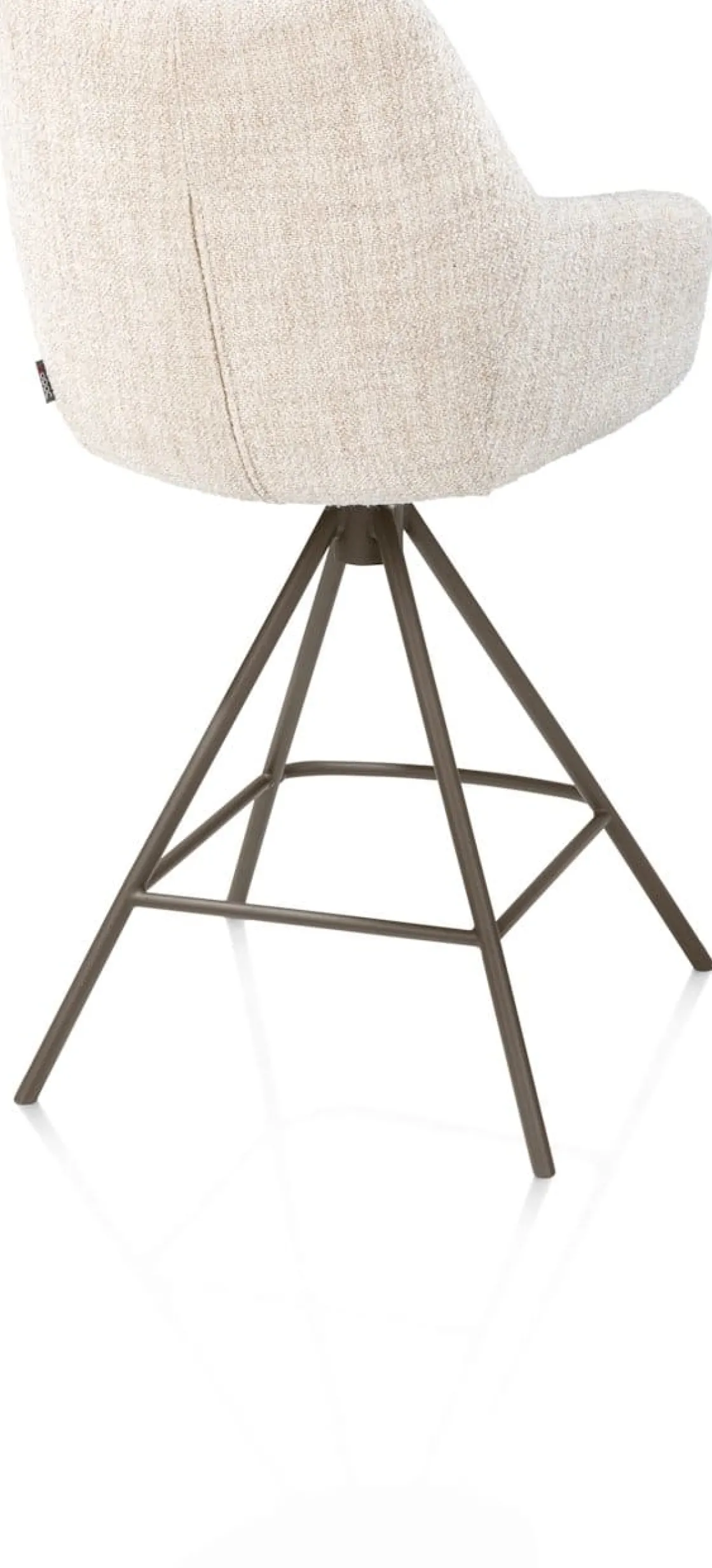 XOOON Mats, barstoel - metalen 4-pootjes - steelbrown - Luton - Creme^ Barkrukken En Barstoelen
