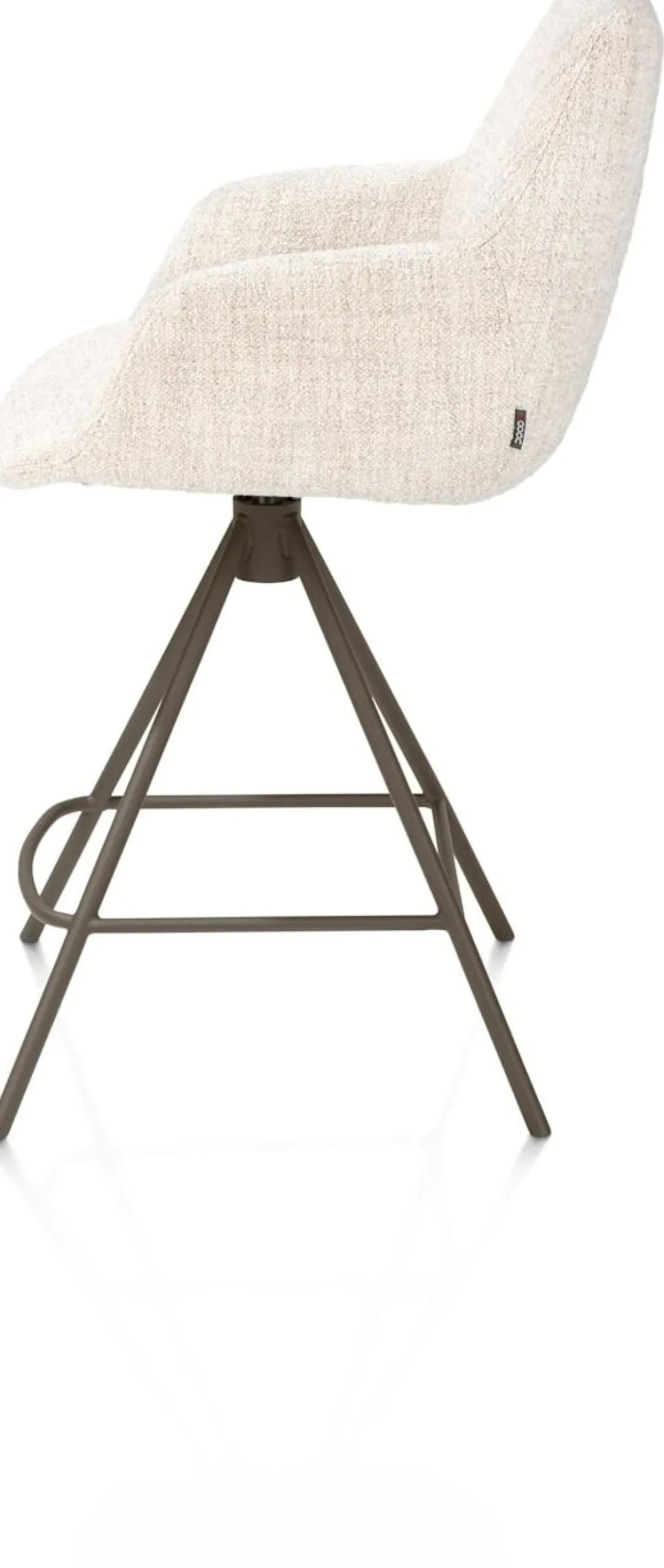 XOOON Mats, barstoel - metalen 4-pootjes - steelbrown - Luton - Creme^ Barkrukken En Barstoelen