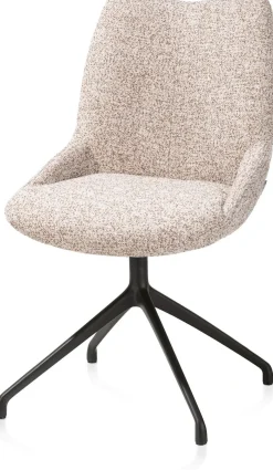 XOOON Mats, eetkamerstoel - draaibaar - rough off black - Luton - koper^ Eetkamerstoelen