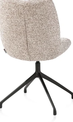 XOOON Mats, eetkamerstoel - draaibaar - rough off black - Luton - koper^ Eetkamerstoelen