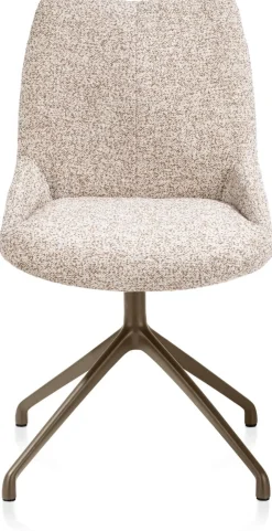 XOOON Mats, eetkamerstoel - draaibaar - steelbrown - Luton - koper^ Eetkamerstoelen
