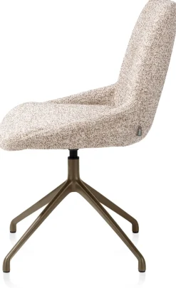 XOOON Mats, eetkamerstoel - draaibaar - steelbrown - Luton - koper^ Eetkamerstoelen
