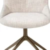 XOOON Mats, eetkamerstoel - draaibaar - steelbrown - Luton - Creme^ Eetkamerstoelen
