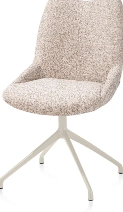 XOOON Mats, eetkamerstoel - draaibaar - creme - Luton - koper^ Eetkamerstoelen