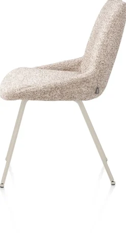 XOOON Mats, eetkamerstoel - 4-pootjes - creme - Luton - koper^ Eetkamerstoelen