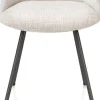 XOOON Mats, eetkamerstoel - 4-pootjes - grafiet - Luton - Creme^ Eetkamerstoelen