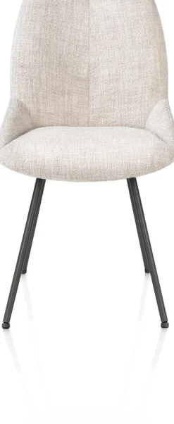 XOOON Mats, eetkamerstoel - 4-pootjes - grafiet - Luton - Creme^ Eetkamerstoelen