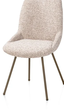 XOOON Mats, eetkamerstoel - 4-pootjes - steelbrown - Luton - koper^ Eetkamerstoelen