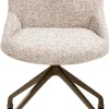 XOOON Mats, eetkamerstoel - wielen - steelbrown - Luton - koper^ Eetkamerstoelen