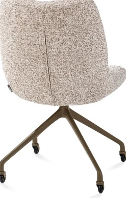 XOOON Mats, eetkamerstoel - wielen - steelbrown - Luton - koper^ Eetkamerstoelen