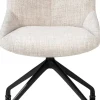 XOOON Mats, eetkamerstoel - wielen - rough off black - Luton - Creme^ Eetkamerstoelen